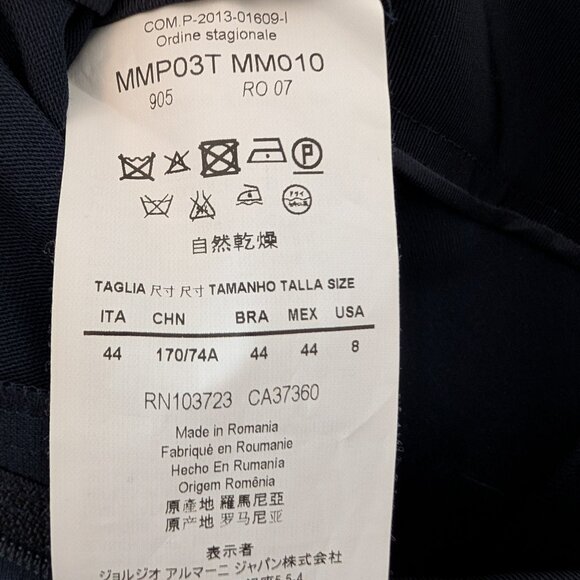 ARMANI COLLEZIONI Navy Blue 100% virgin wool pants trousers Size 8 Career Office - Picture 8 of 11